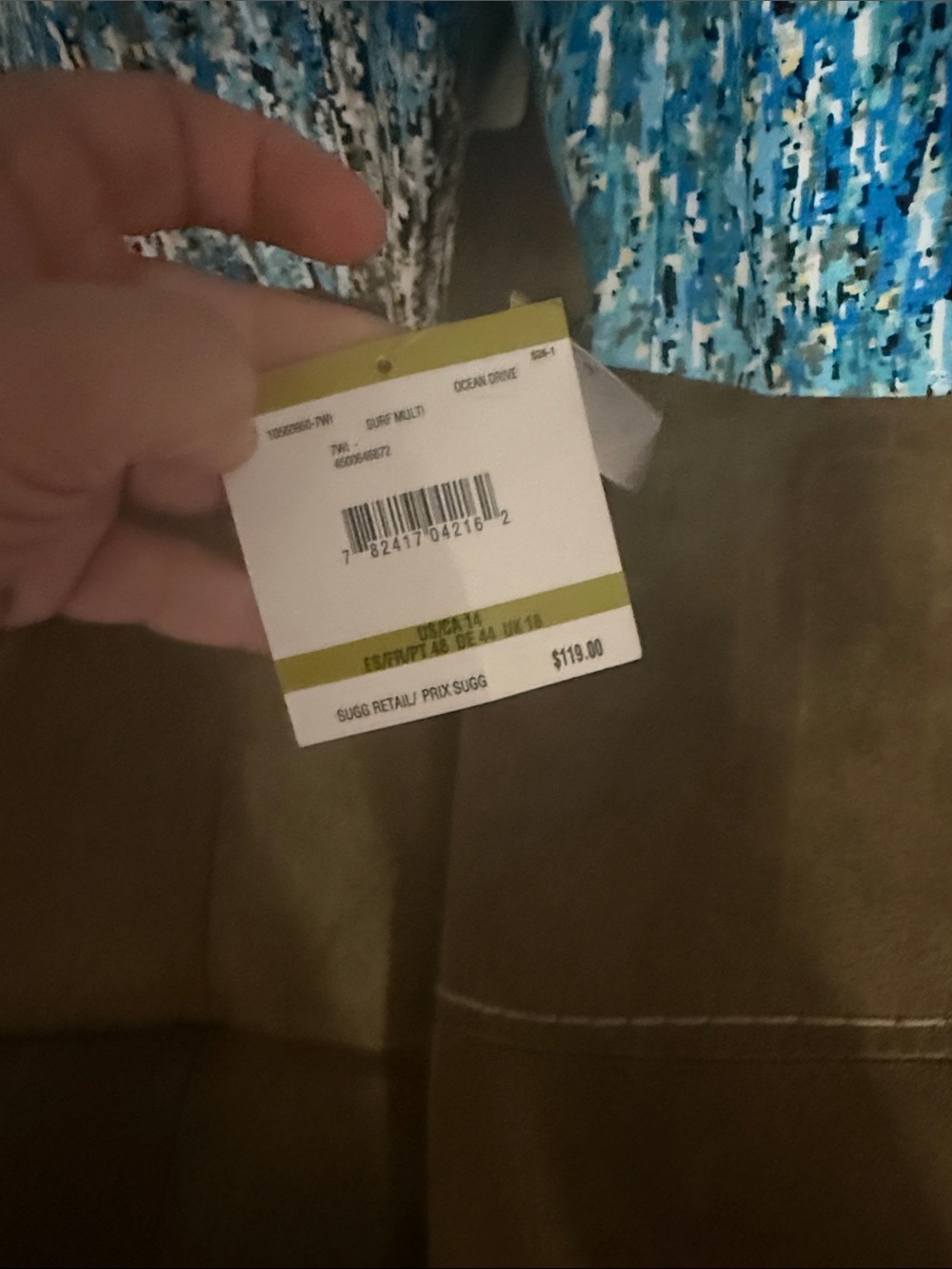 Kasper Teal Blue Multicolor Abstract Collarless Jacket - Picture 2 of 6